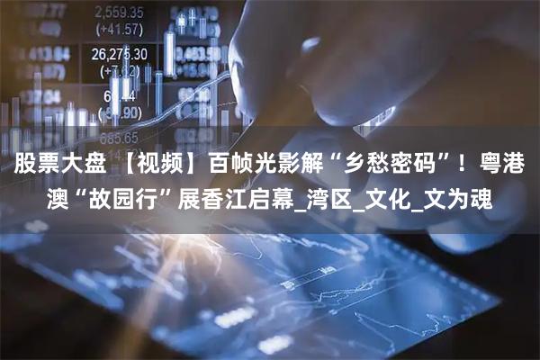 股票大盘 【视频】百帧光影解“乡愁密码”！粤港澳“故园行”展香江启幕_湾区_文化_文为魂
